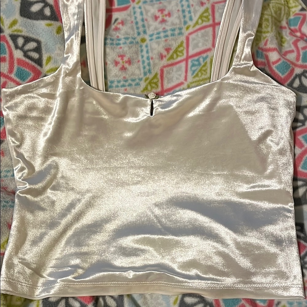 Wild Fable Gold Bustier Crop Tank Top